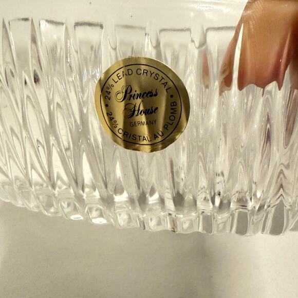 Princess House Set of 2 Lead Crystal Spoon And Fork Holders Dining Tableware New - Picture 4 of 7